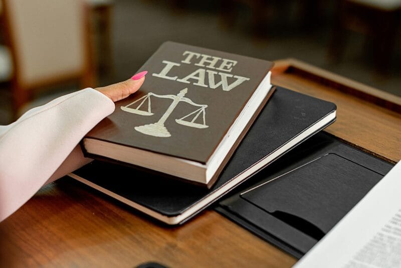 Person holding Law book
